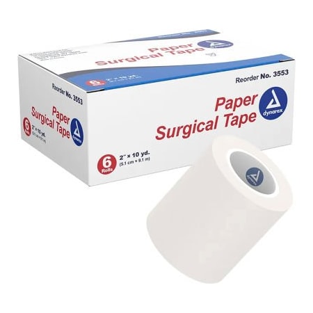 Dynarex Dynarex Paper Surgical Tape, 2inW x 10 yards, Pack of 72 3553